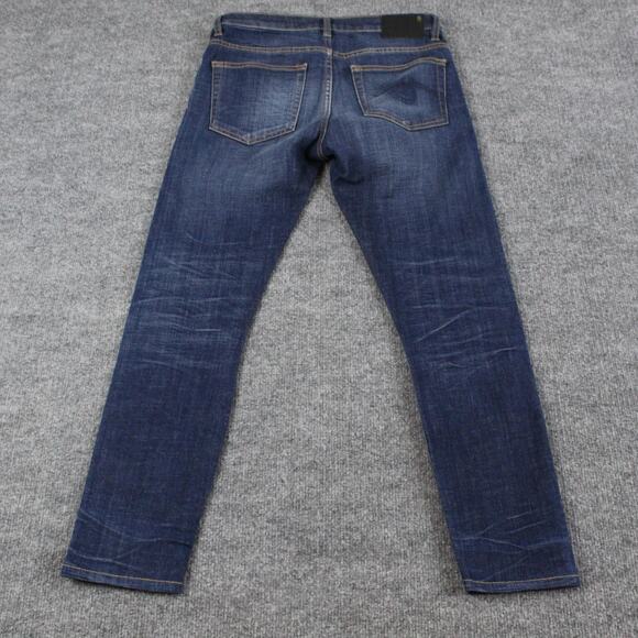 R13 Jeans Womens 27 Blue Biker Boy Howell Indigo Skinny Stretch Made Italy - Picture 10 of 16
